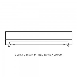 Sofá cama elegante Frame para dormitorio de Softline. Sofacamas de una y dos plazas.