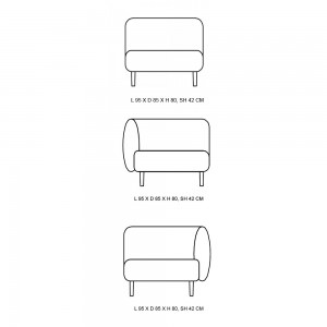 Sofá Elle de Softline. Sofás y sillones de diseño nórdico. Muebles modernos.