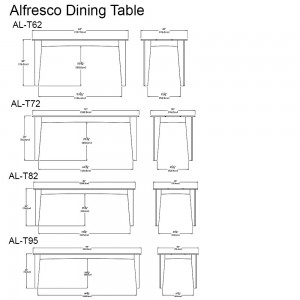 Mesa de comedor Alfresco de Loll Designs. Productos hechos con material reciclado.
