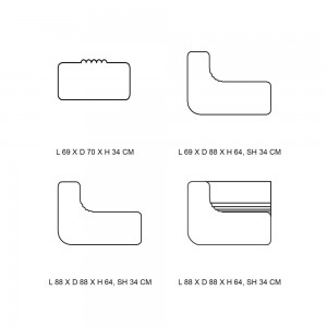Sofá modular Loft de Softline. Sofá modulares contemporáneos de diseño nórdico.