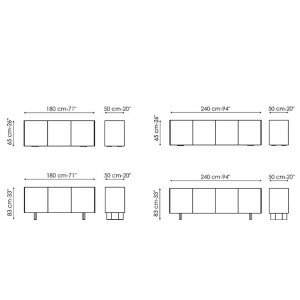 Aparador moderno Outline de Bonaldo. Diseño de muebles italianos.