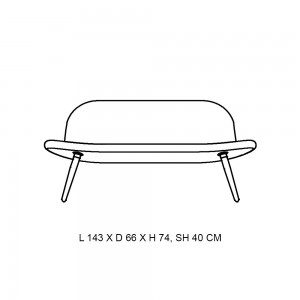 Banco Orlando Madera de Softline. Sofás, butacas y bancos de diseño nórdico.