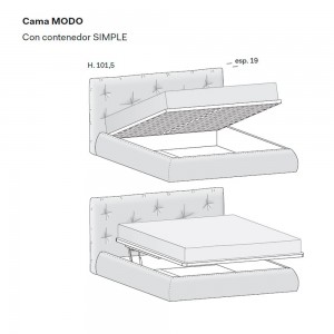 Cama Modo elegante y atractiva de Novamobili. Camas de dos plazas modernas.