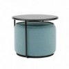 Set de mesa auxiliar y pouf Tom de Softline. Mesas auxiliares de diseño nórdico para salón.