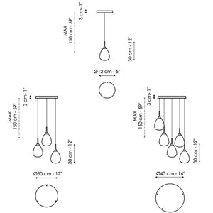 Lámpara suspendida Gocce de Bonaldo. Diseño de iluminación interior.