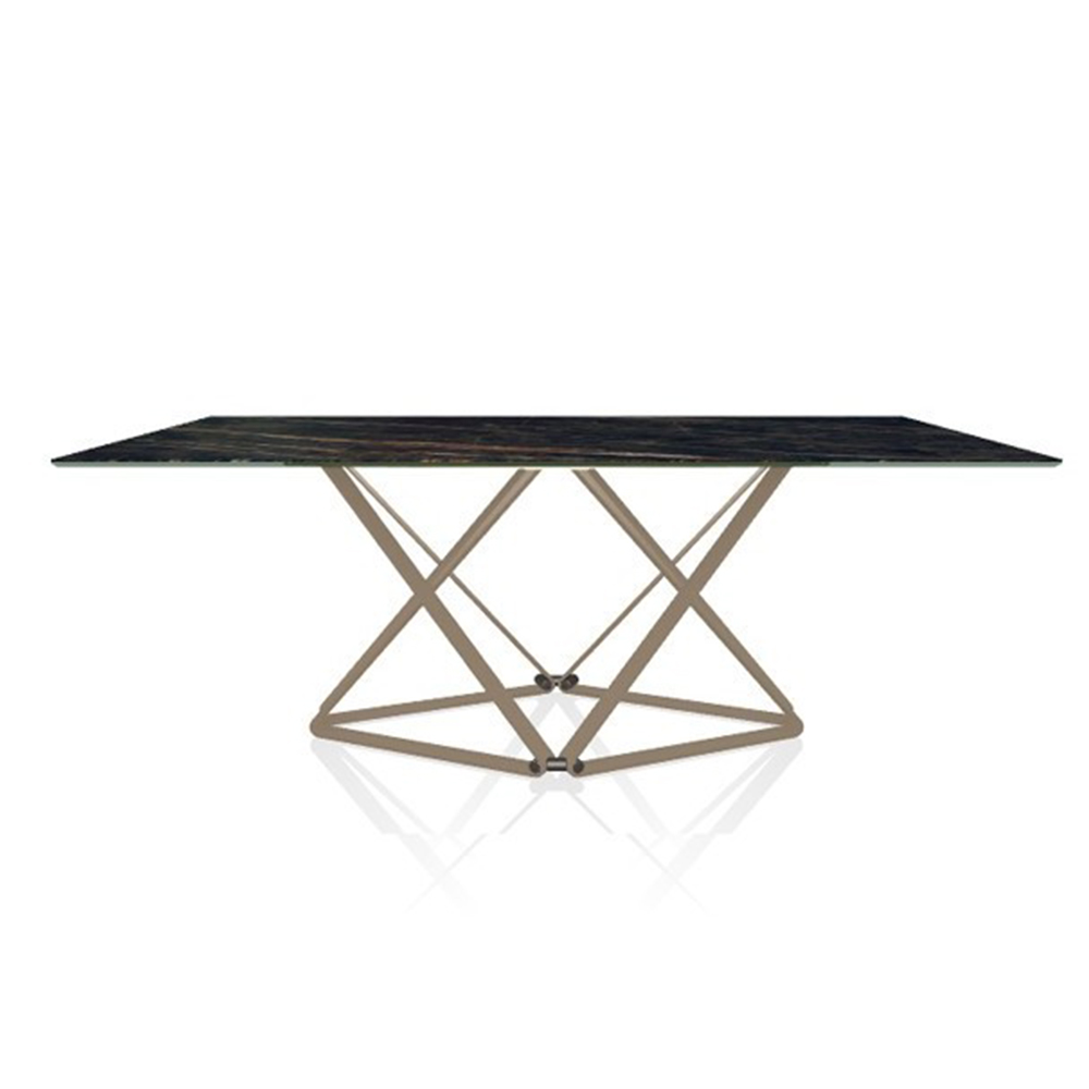 Mesa Delta Rectangular Mármol de Bontempi.  Mesas fijas modernas de diseño italiano.