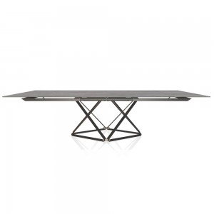 Mesa Delta Extensible Rectangular Cerámica/Mármol  de Bontempi. Mesas de diseño italiano.
