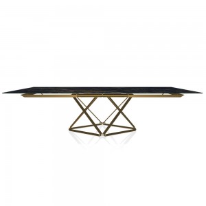 Mesa Delta Extensible Rectangular Cerámica/Mármol  de Bontempi. Mesas de diseño italiano.