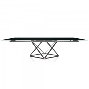 Mesa Delta Extensible Rectangular Cerámica/Mármol  de Bontempi. Mesas de diseño italiano.