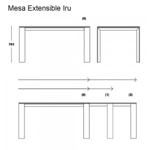 Mesa extensible moderna Iru de Ondarreta. Mobiliario de diseño