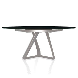Mesa Millennium redonda extensible de Bontempi. Muebles modernos italianos.