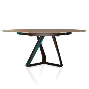 Mesa Millennium redonda extensible de Bontempi. Muebles modernos italianos.