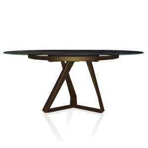 Mesa Millennium redonda extensible de Bontempi. Muebles modernos italianos.