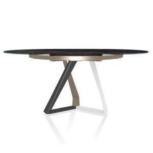 Mesa Millennium redonda extensible de Bontempi. Muebles modernos italianos.