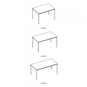 Mesa Moon Rectangular de Bontempi. Catálogo de mesas fijas o extensibles de diseño italiano.