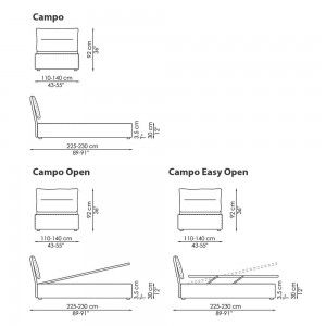 Cama Campo individual de Bonaldo. Mobiliario de diseño para el hogar.