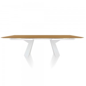 Mesa Fiandre Extensible Cristal/Madera de Bontempi. Muebles modernos italianos.