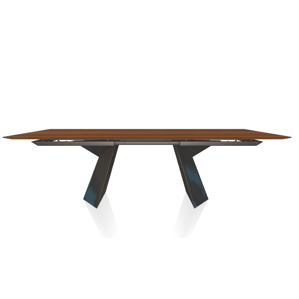 Mesa Fiandre Extensible Cristal/Madera de Bontempi. Muebles modernos italianos.