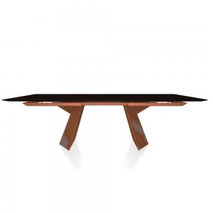 Mesa Fiandre Extensible Cristal/Madera de Bontempi. Muebles modernos italianos.