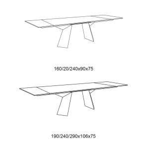 Mesa Fiandre Extensible Cristal/Madera de Bontempi. Muebles modernos italianos.