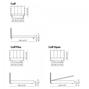 Cama Cuff de Bonaldo. Mobiliario de diseño italiano para dormitorios.