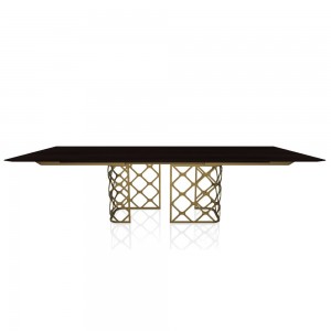 Mesa Majesty extensible con sobre de madera o cristal de Bontempi. Muebles modernos italianos.