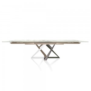 Mesa Millennium extensible mármol de Bontempi. Muebles modernos italianos.