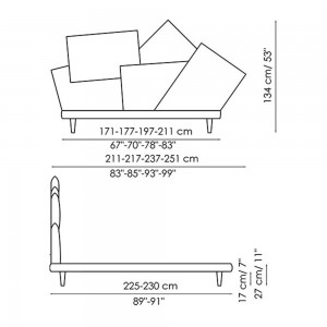 Cama doble Picabia de Bonaldo. Mobiliario de diseño de camas matrimoniales.