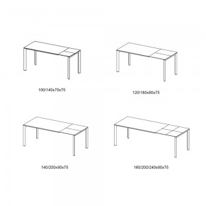 Mesa Dublino Cristal de Bontempi. Mesas extensibles modernas de diseño.