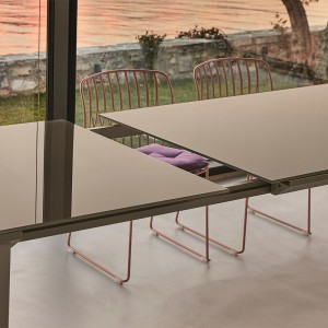 Mesa Echo Extensible Cristal de Bontempi. Muebles modernos de diseño italiano.