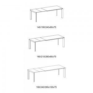 Mesa Genio Extensible Cerámica o Mármol de Bontempi. Mesas modernas de diseño.