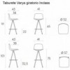 Taburete Varya giratorio Inclass. Taburete de diseño moderno y original para interiores.