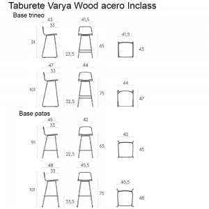 Taburete Varya Wood acero. Taburetes de diseño ideal para ambientes interiores.