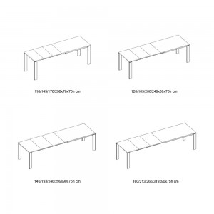Mesa Tom Extensible de Bontempi. Mesas fijas y extensibles contemporáneas.