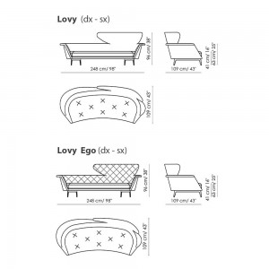 Sofá Lovy de Bonaldo. Moderno diseño de sofá tapizado con respaldo.