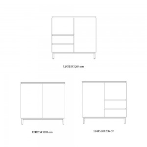 Aparador Cosmopolitan 120 Alto de Bontempi. Muebles para salón de diseño italiano.