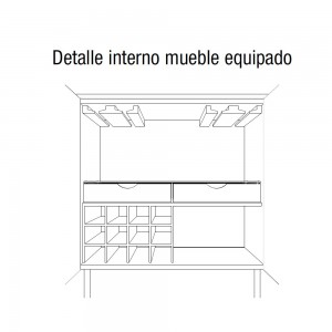 Mueble Bar Madison Superior de Bontempi. Muebles modernos de diseño italiano.