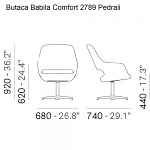 Butaca Babila Comfort 2789 de Pedrali. Butacas de diseño moderno para salón.