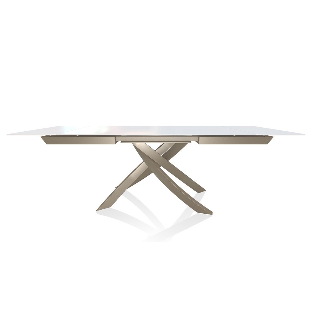 Mesa Artistico Extensible Cristal de Bontempi. Muebles modernos italianos.