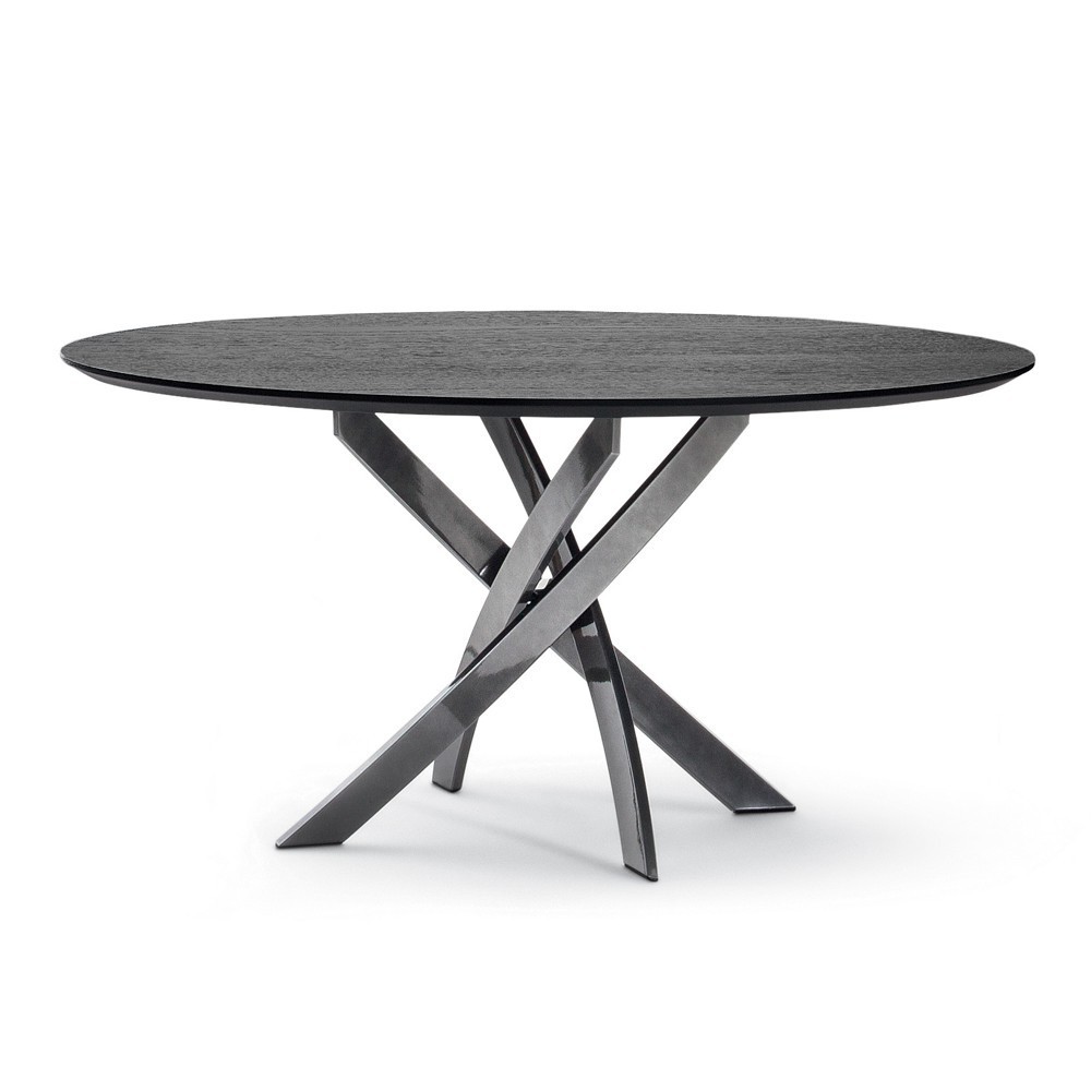 Mesa Barone Redonda Madera o Mármol  de Bontempi. Mesas de diseño italiano.