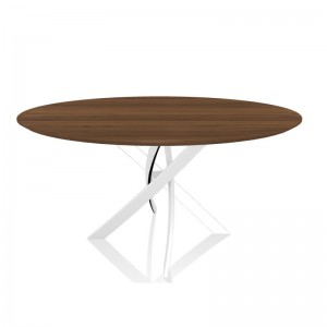 Mesa Barone Redonda Madera o Mármol  de Bontempi. Mesas de diseño italiano.