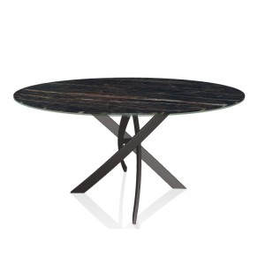 Mesa Barone Redonda Madera o Mármol  de Bontempi. Mesas de diseño italiano.