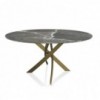 Mesa Barone Redonda Madera o Mármol  de Bontempi. Mesas de diseño italiano.