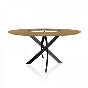 Mesa Barone Ring de Bontempi. Mesa con sobre giratorio de diseño italiano.