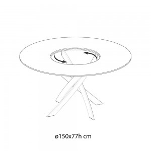 Mesa Barone Ring de Bontempi. Mesa con sobre giratorio de diseño italiano.