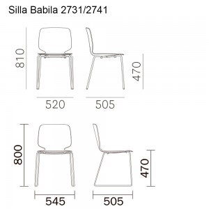 Silla Babila 2731/2741 de Pedrali. Sillas de diseño. Sillas tapizadas.