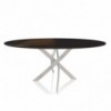 Mesa Barone Ovalada de Bontempi. Mesas con sobre de cristal de diseño italiano.