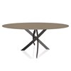 Mesa Barone Ovalada de Bontempi. Mesas con sobre de cristal de diseño italiano.