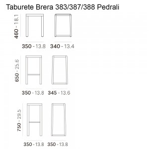 Taburete Brera sin respaldo Pedrali