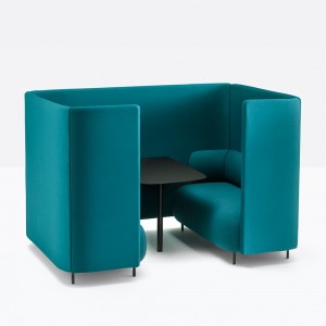 Cabina de oficina acústica Buddyhub de Pedrali. Muebles de diseño moderno.